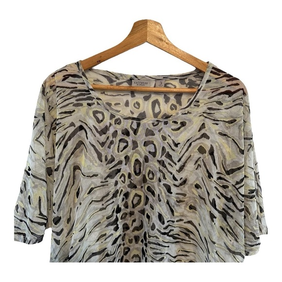 Chico's Easywear Women's Sheer Leopard Print Top Size 3, US X-Large - Picture 4 of 8
